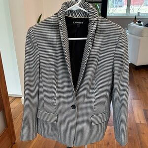 Express Black and White Houndstooth Blazer